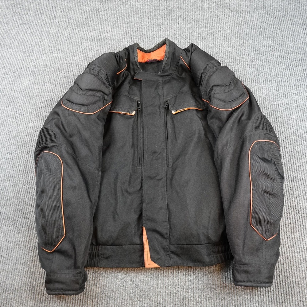 Fieldsheer Jacket Mens XL Black Motorcycle Padded Full Zip Lined Armor Outdoor